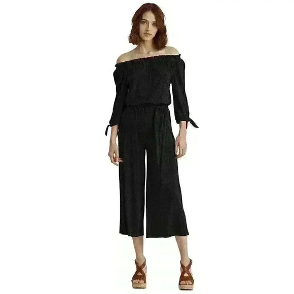 NEW! Lauren Ralph Lauren Women’s M Cropped Jumpsuit In Red NWT $145 - Picture 1 of 1